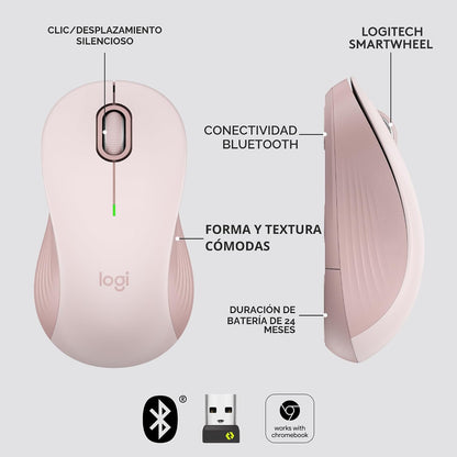 Logitech Signature M550 - Ratón inalámbrico para manos pequeñas a m...