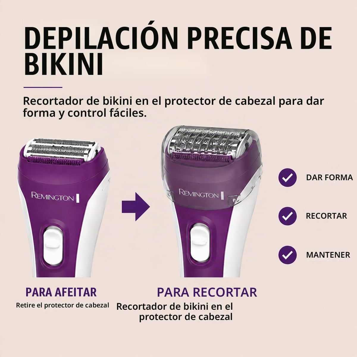 Remington Afeitadora eléctrica suave y sedosa para mujer, maquinill...