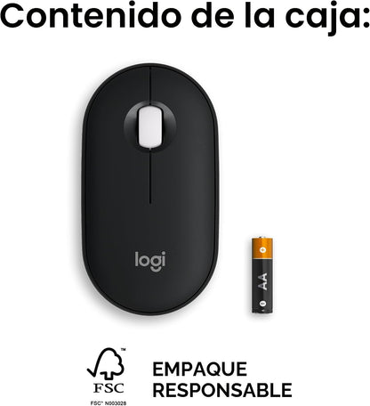 Ratón inalámbrico Bluetooth Logitech M350s Pebble 2 - Negro | Delga...