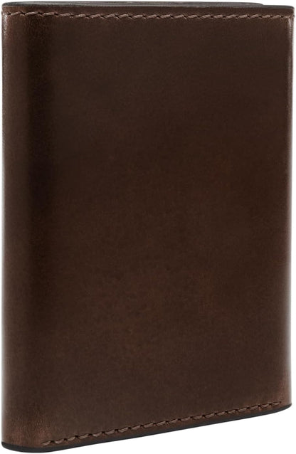 Fossil Billetera triple de cuero para hombre, Derrick Marrón Oscuro...