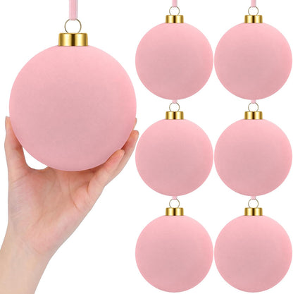 6 adornos grandes de terciopelo de Navidad de 4 pulgadas | Esferas...