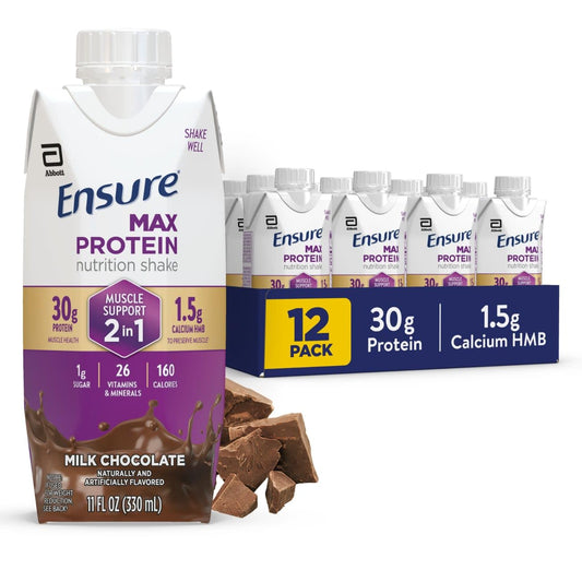 Ensure Max Protein - Chocolate con leche 2 en 1, 1.06 onzas de alto...