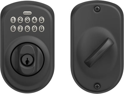Schlage Cerradura de cerrojo de teclado electrónico, borde Plymouth...