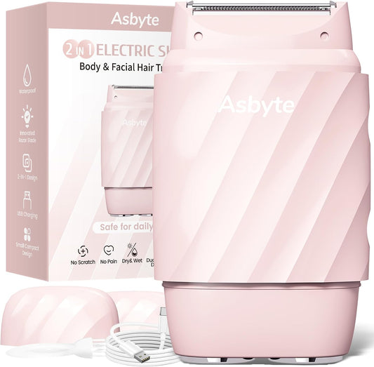 Cortador de bikini eléctrico 4 en 1 y removedor de vello facial par...