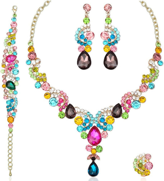CSY Elegantes conjuntos de joyas de cristal para accesorios de vest...