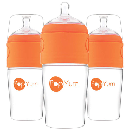 PopYum Biberones de 9 oz de naranja anticólicos para hacer fórmula\...