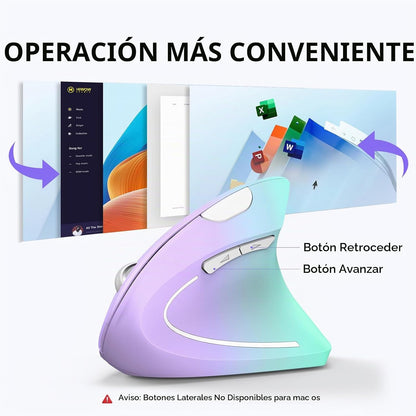 TECKNET Ratón ergonómico, 4800 DPI inalámbrico Bluetooth vertical,...