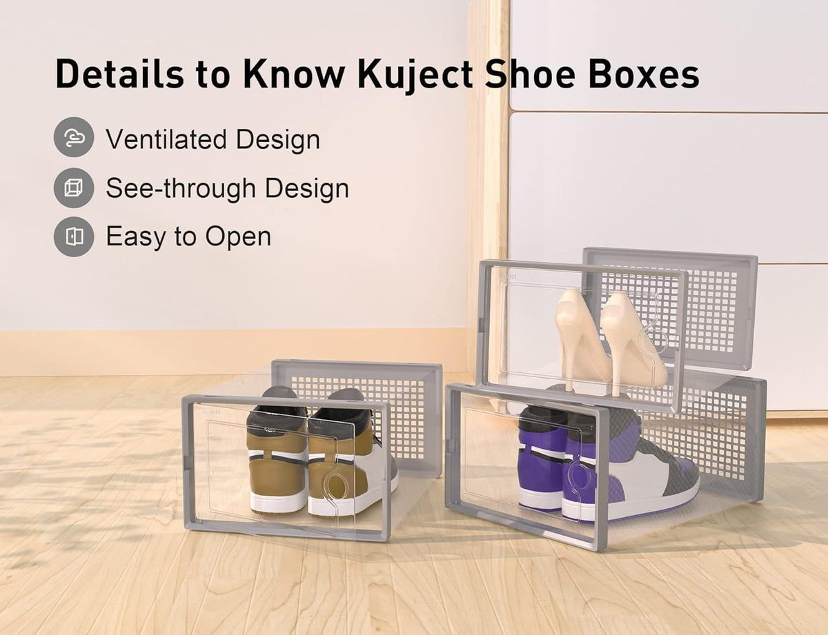 Kuject Cajas de almacenamiento de zapatos grandes, 12 unidades | Es...