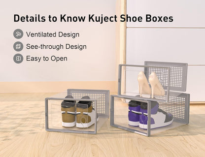 Kuject Cajas de almacenamiento de zapatos grandes, 12 unidades | Es...