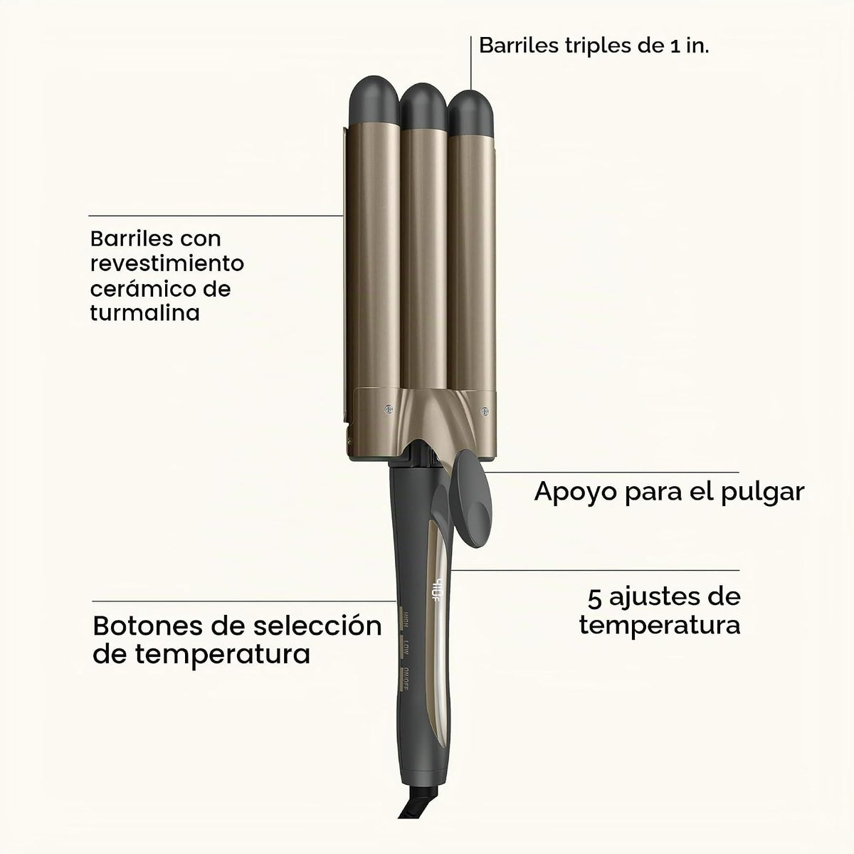 INFINITIPRO by Conair - Rizador de 3 barriles, ondulador de pelo, c...