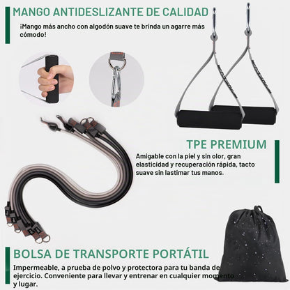 Bandas de Resistencia con Asas, Bandas de Ejercicio con Asas, Ancla...