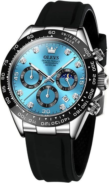 OLEVS Relojes de pulsera analógicos de cuarzo para hombre, cronógra...