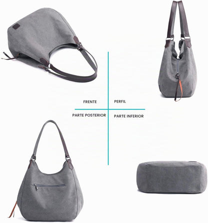 Dourr Bolso para hombro para mujer, con múltiples bolsillos, bolso...