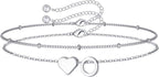 M MOOHAM Pulseras de oro con inicial de corazón para mujer, pulsera...