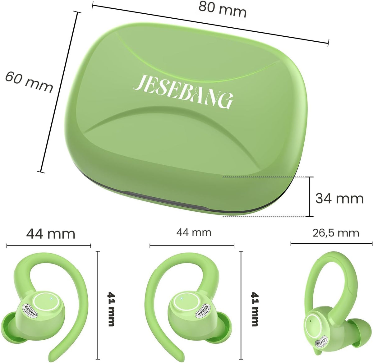 Auriculares inalámbricos, Bluetooth 5.4 Auriculares deportivos sobr...