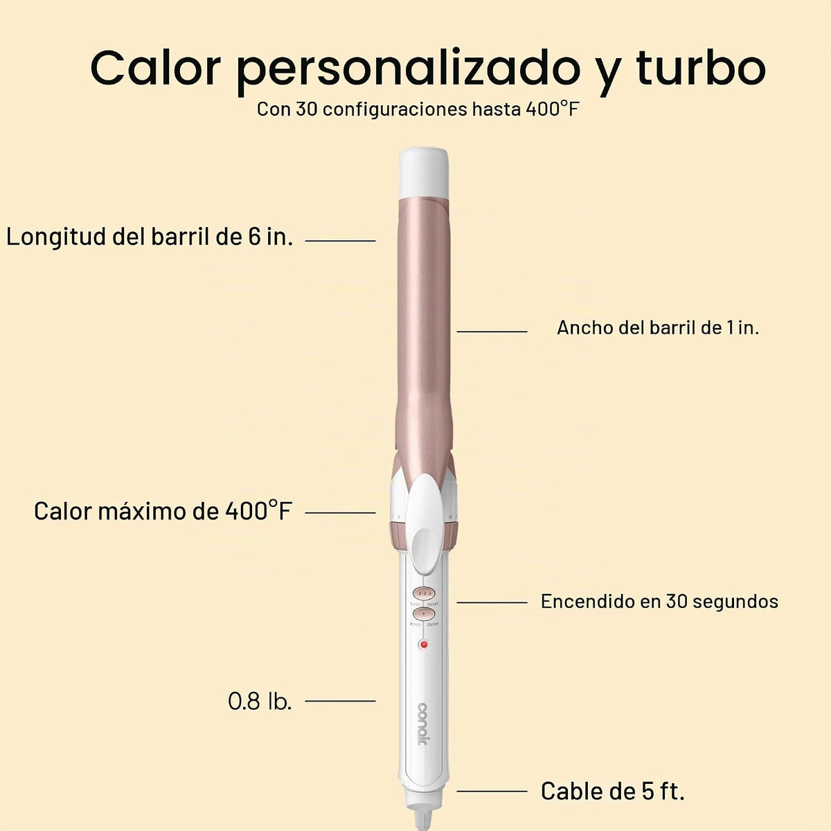 Conair - Plancha rizadora de cerámica doble, barril de 1 pulgada |...