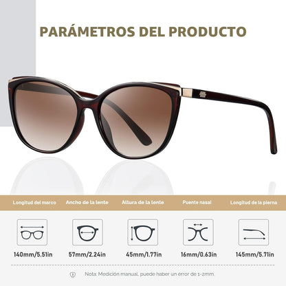 Colrea Gafas de Sol Modernas con Forma de Ojo de Gato para Mujer, E...