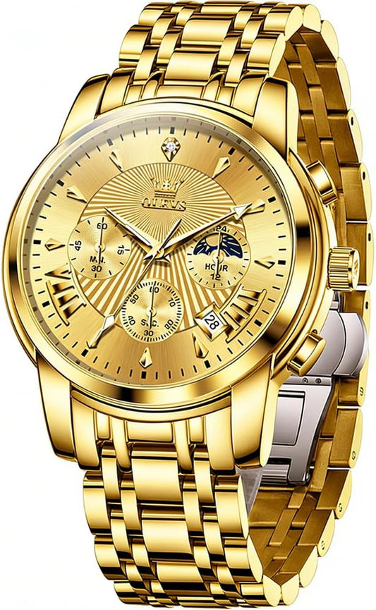 OLEVS Relojes para hombre Relojes de cronógrafo de fácil lectura lu...