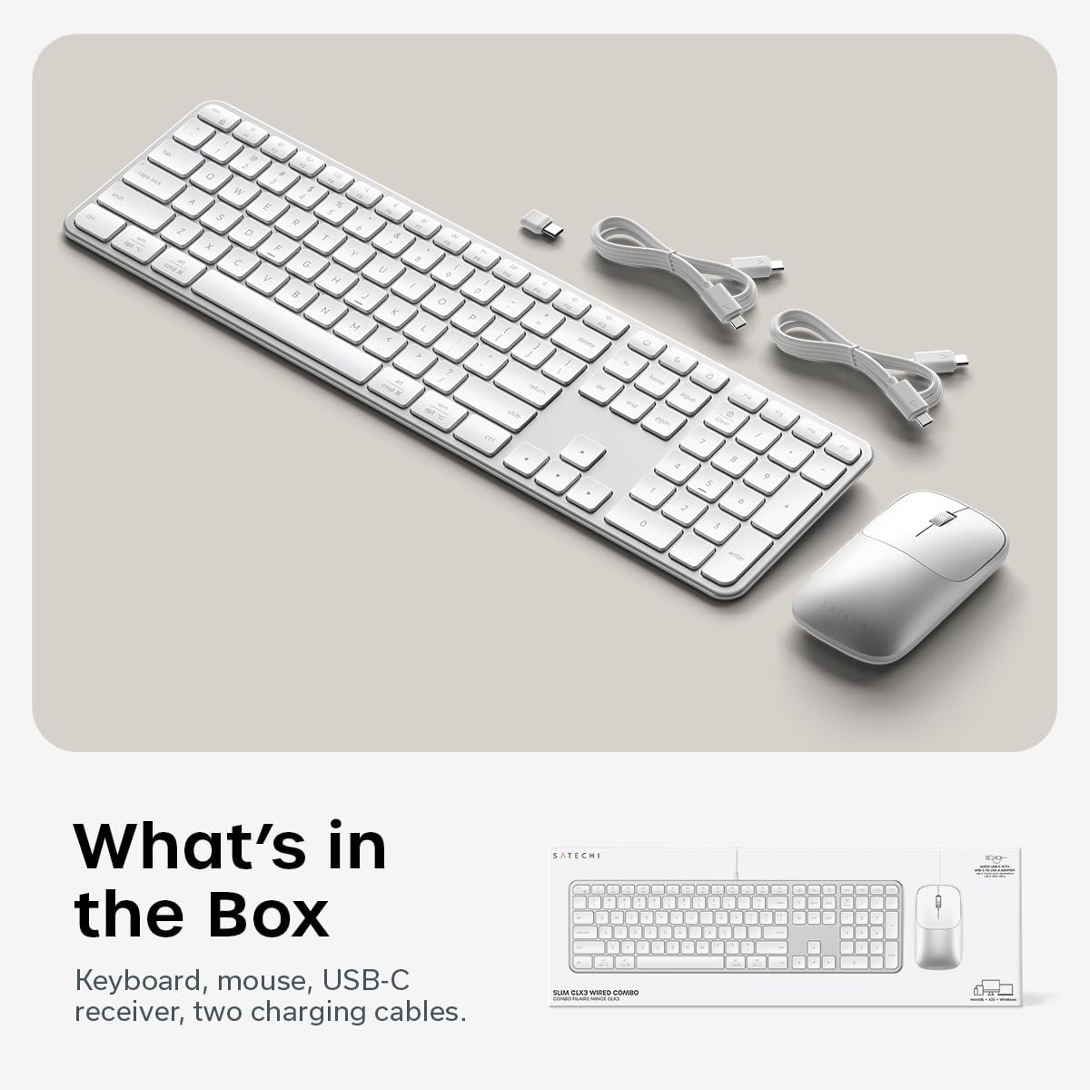 Satechi Slim CEX3 Combo de teclado y mouse inalámbricos, Bluetooth,...