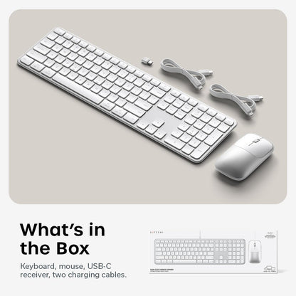 Satechi Slim CEX3 Combo de teclado y mouse inalámbricos, Bluetooth,...