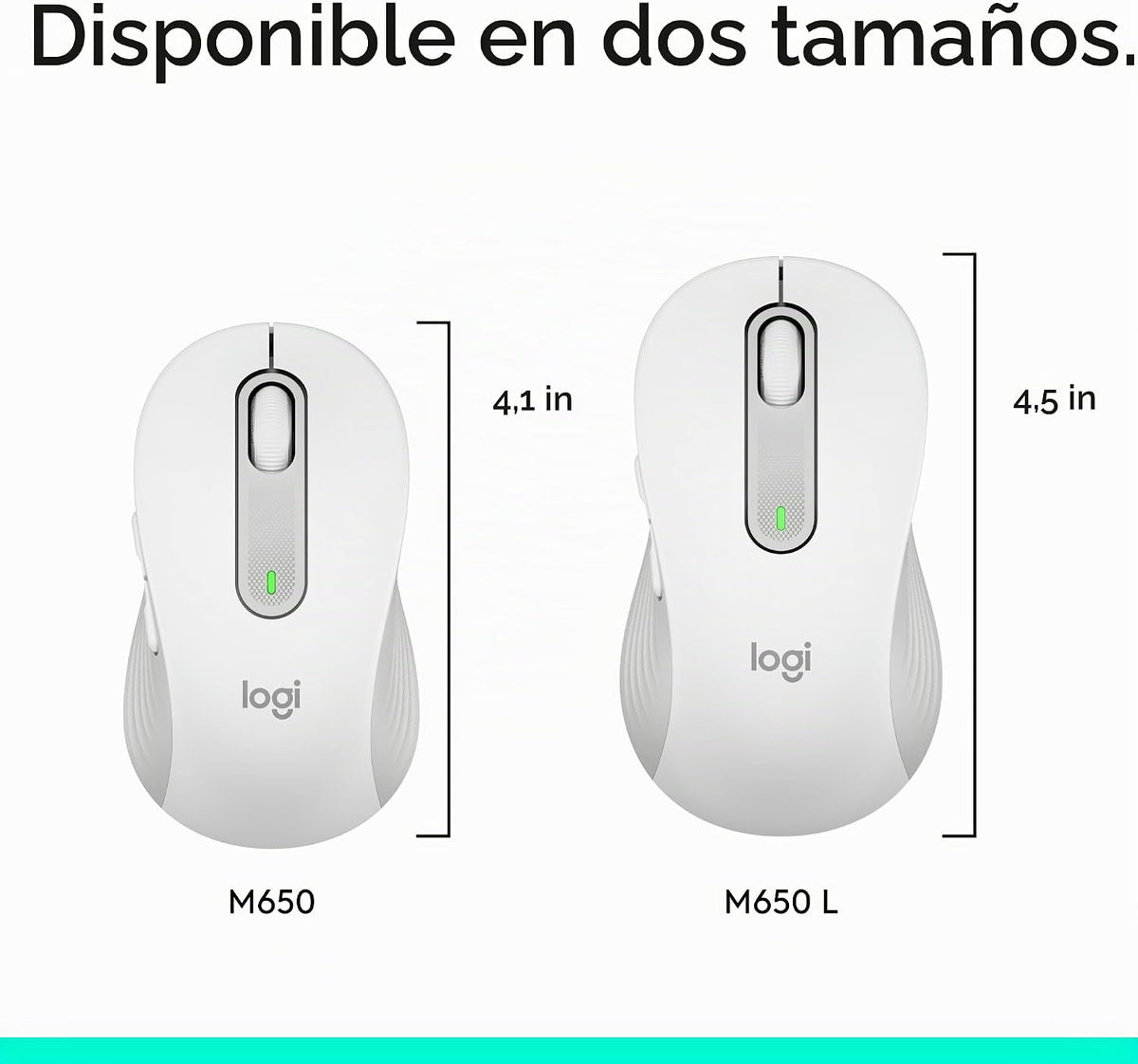 Ratón inalámbrico Logitech Signature M650 de tamaño pequeño a media...