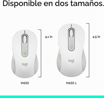 Ratón inalámbrico Logitech Signature M650 de tamaño pequeño a media...