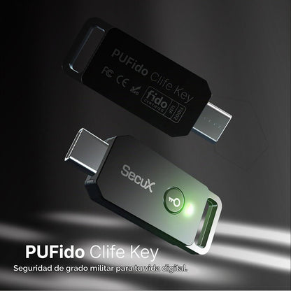 Llave de seguridad SecuX PUFido USB-C con tecnología PUF, certifica...