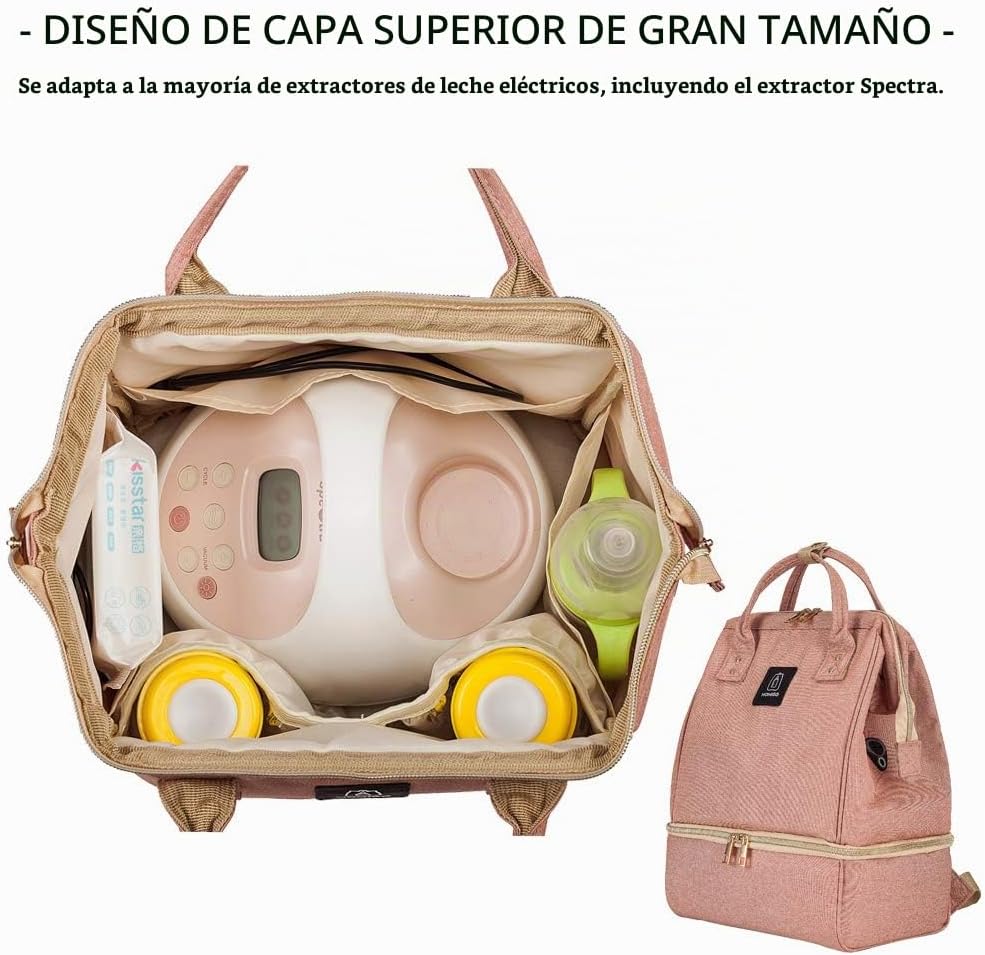 MOMIGO DiaperBreast Pump Backpack - Bolsa enfriadora y resistente a...