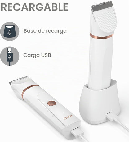OLOV Recortadora eléctrica de pelo corporal, recortadora de ingle p...