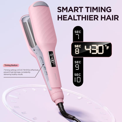 BABONIR Engarzadora de cabello con 3 barriles, rizador para olas de...