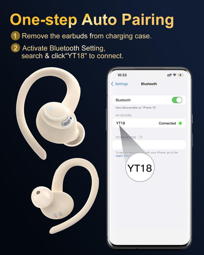 Auriculares inalámbricos, Bluetooth 5.4, auriculares deportivos sob...