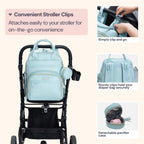 BabbleRoo Mochila de cuero para pañales - Baby Essentials Bolsa de...