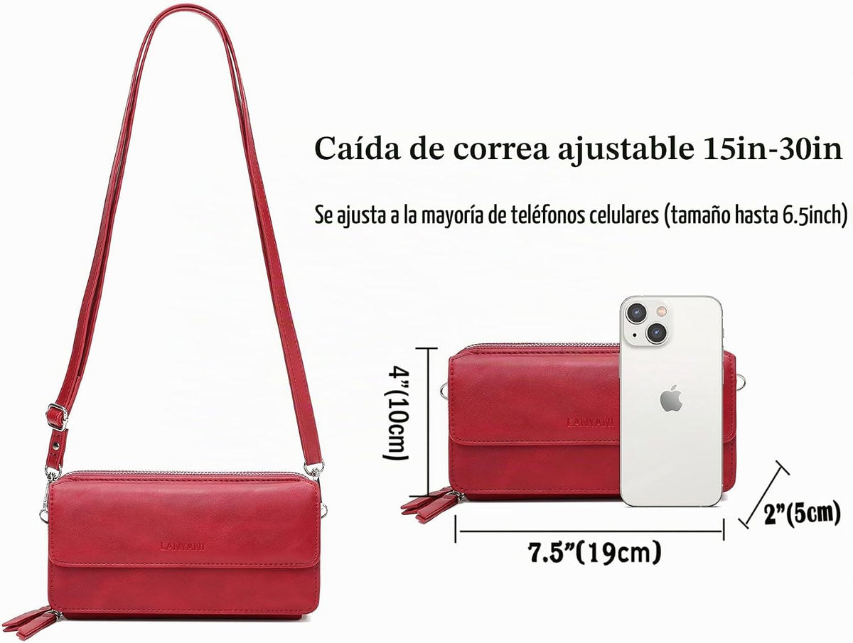 Lanyani Cartera Cruzada RFID con Correa de Muñeca y Bolsillo para T...