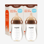 Thyseed Biberón de vidrio anticólico para bebés amamantados, alimen...