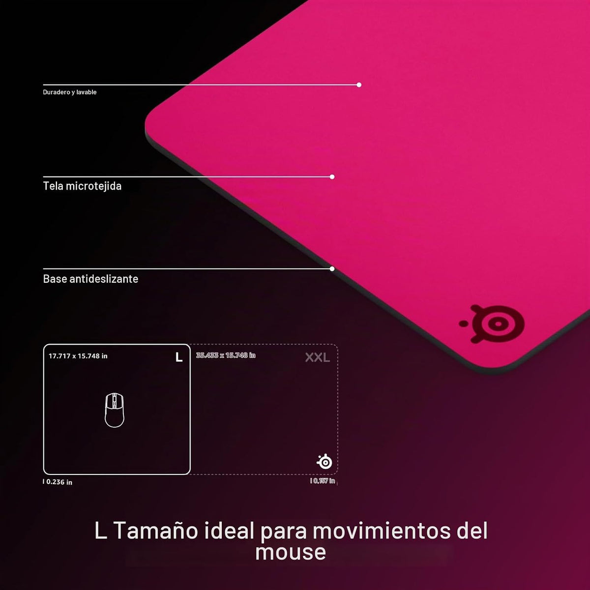 SteelSeries QcK - Alfombrilla de mouse pesada para juegos, base de...