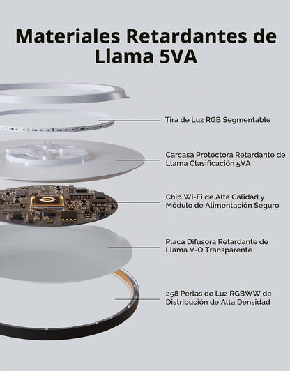 Govee Lámpara de techo inteligente, RGBIC 2400LM 2700K-6500K 12 pul...