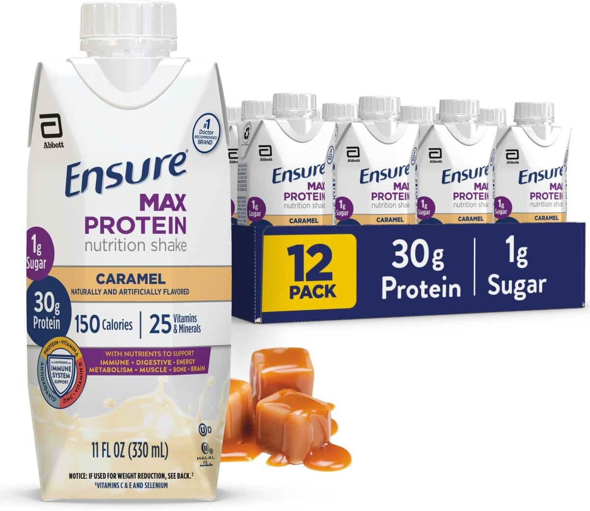 Ensure Max Protein - Batido de Proteína | Caramelo | Listo para Beb...