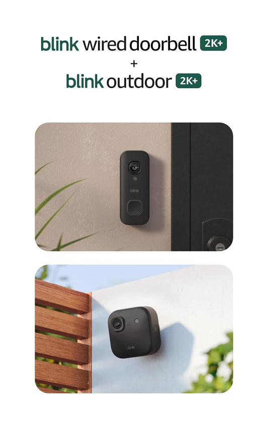 Nuevo videotimbre cableado Blink 2K+ y Cámara para exteriores Blink...