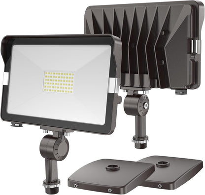 HYPERLITE Paquete de 2 luces LED de 50 W para exteriores con soport...