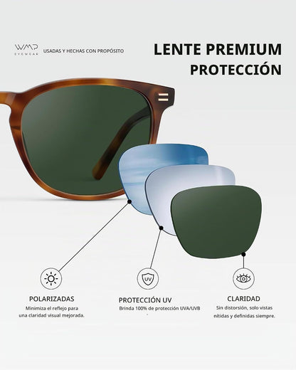 WMP Eyewear - Gafas de sol polarizadas modernas y redondas para hom...