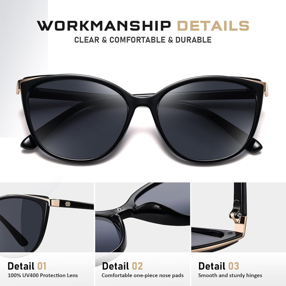 Colrea Gafas de Sol Modernas con Forma de Ojo de Gato para Mujer, E...
