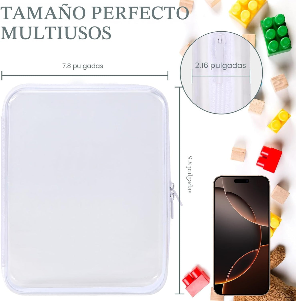 YOPCDJ - Paquete de 3 fundas rígidas transparentes con cremallera,...