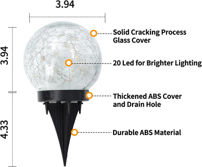 JKIMK Luces solares de globo para exteriores, impermeables, bolas s...