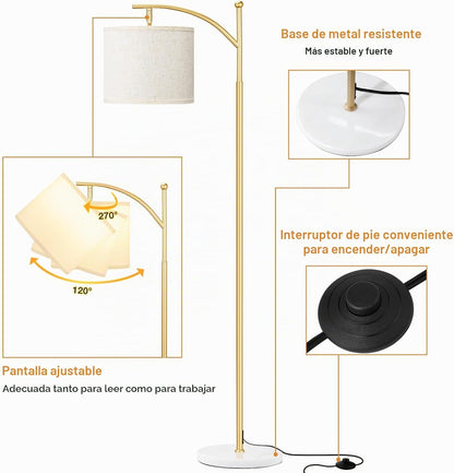 Ambimall Lámpara de pie de 60 pulgadas para sala de estar con 3 tem...