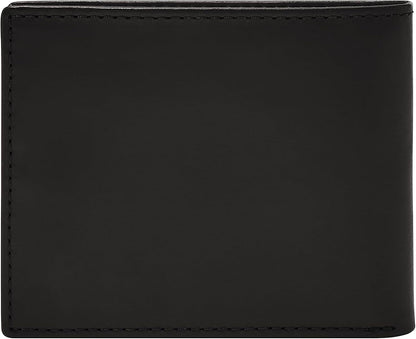 Fossil Derrick - Cartera de piel con bloqueo RFID, plegable con ide...