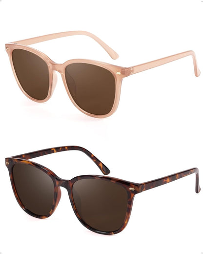 FIMILU 2 paquetes de gafas de sol para mujer, lentes polarizadas co...