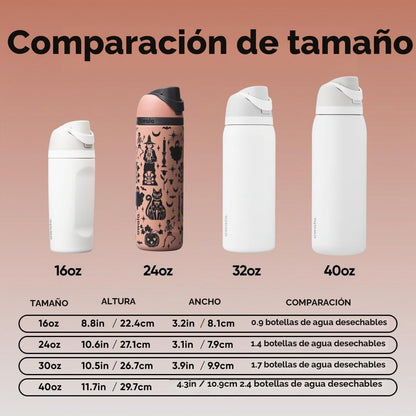 Owala FreeSip - Botella de agua de acero inoxidable de 24 oz Fright...