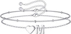 M MOOHAM Pulseras de oro con inicial de corazón para mujer, pulsera...