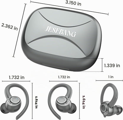 Auriculares inalámbricos, Bluetooth 5.4 Auriculares deportivos sobr...