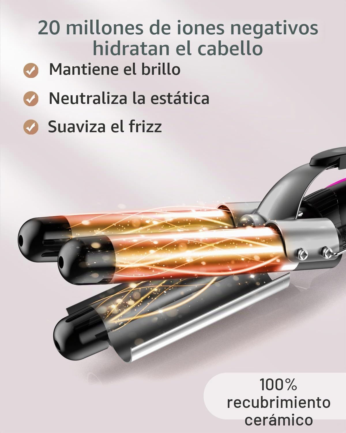 Waver - Varita rizadora BESTOPE PRO 5 en 1 con 3 barriles para muje...